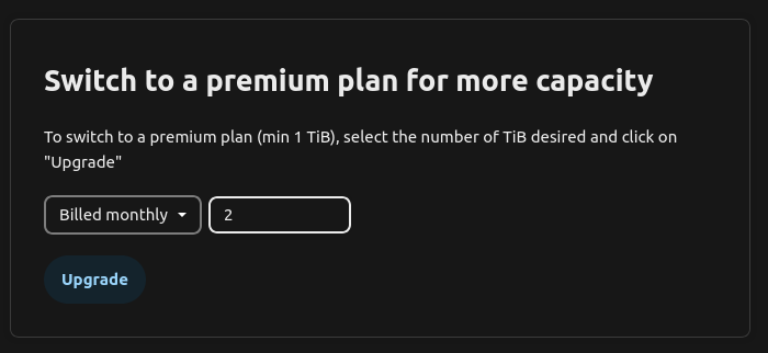 Select new capacity