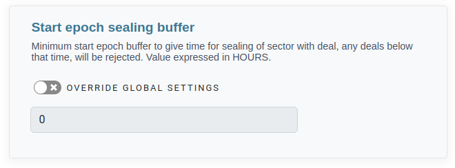 Define a value for the start epoch sealing buffer